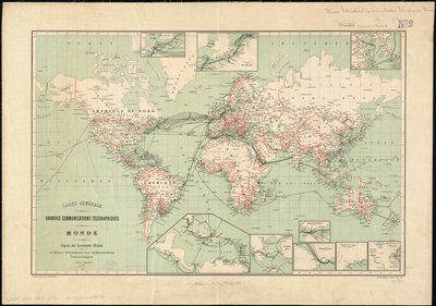 World Map of Telegraph Lines Published by the International Telegraph Bureau, 1901 by Unbekannt Unbekannt